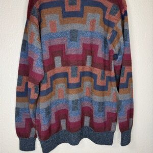 Men's Geometric Crewneck Sweater - Multicolor